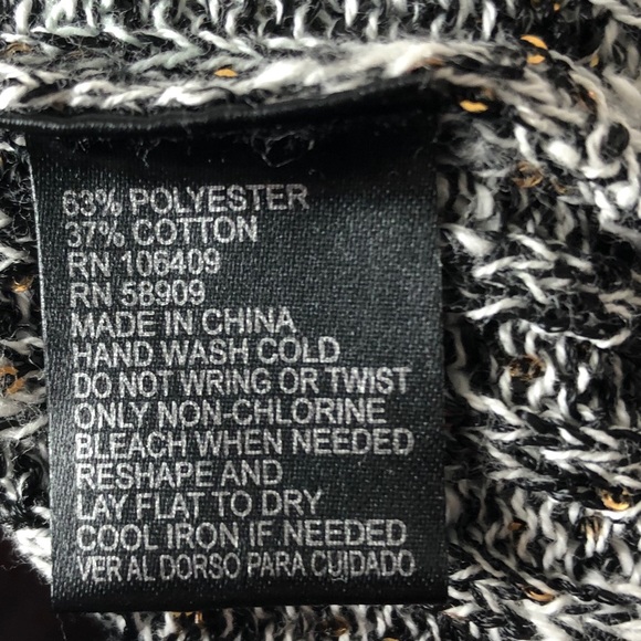 Cremieux, Sweater Size Lg NWT Long Jayla Knit Sequin Black Ivory - Picture 9 of 9